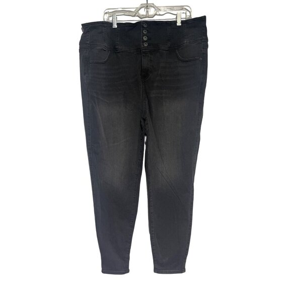 Torrid Premium Women's Jeans Black Regular Fit Skinny 4 Button Fly Size 22R - Picture 1 of 5